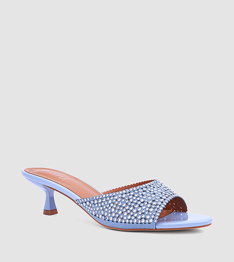 Embellished Open Toe Heel Sandals