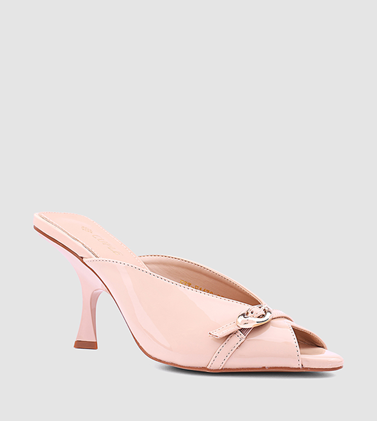 Buckled Detail Peep Toe Heel Sandals