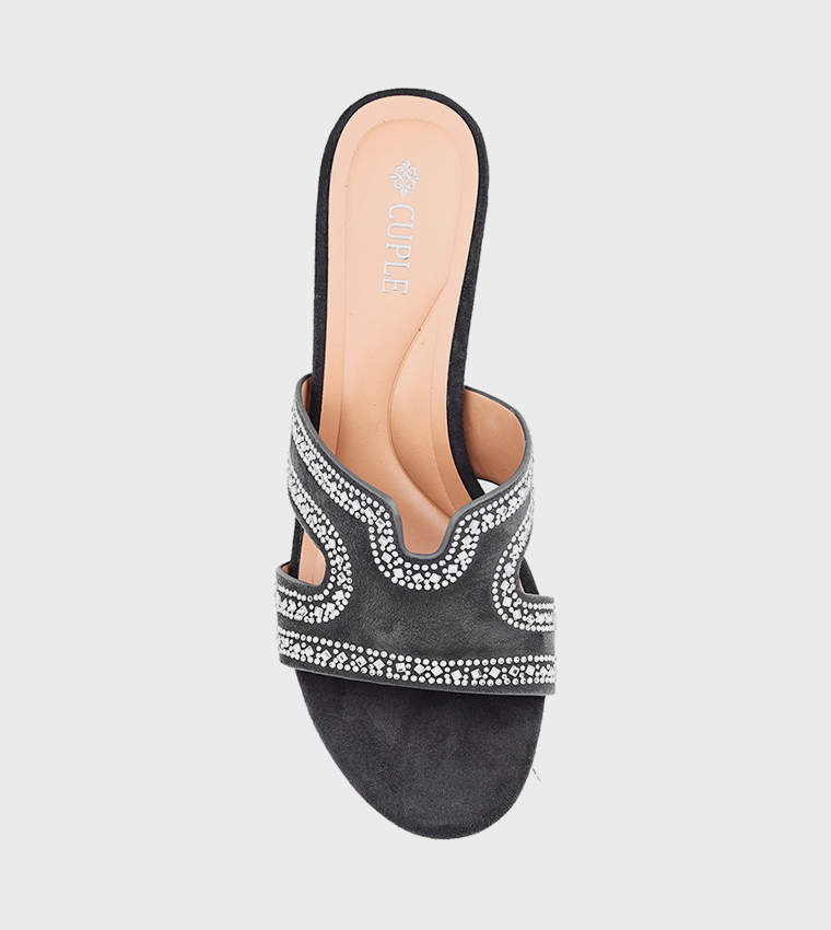 Embellished Block Heel Sandals