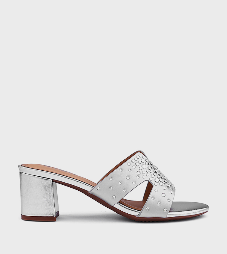 Embellished Block Heel Sandals