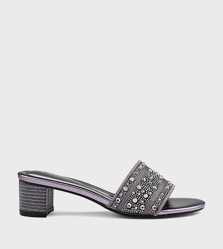 Embellished Block Heel Sandals