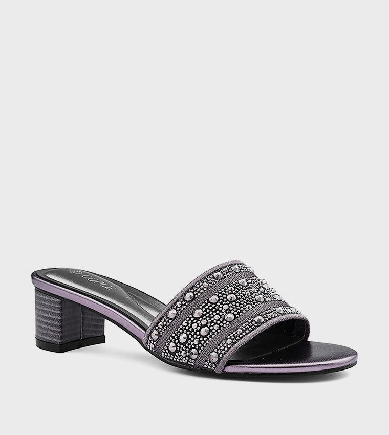 Embellished Block Heel Sandals