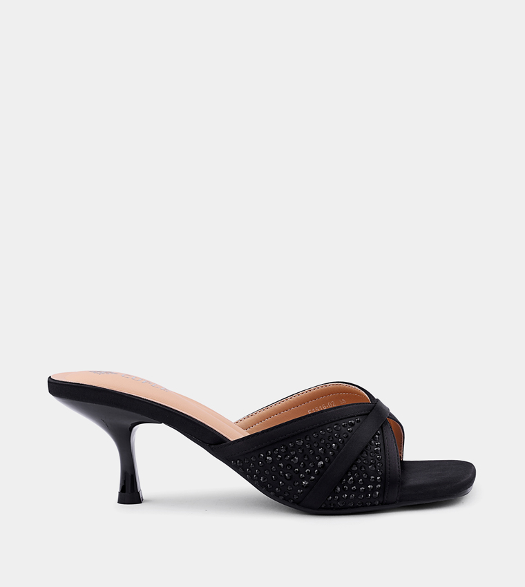 Embellished Open Toe Heel Sandals