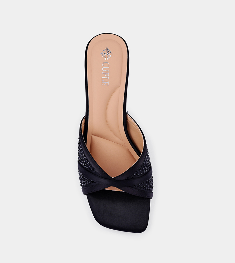 Embellished Open Toe Heel Sandals