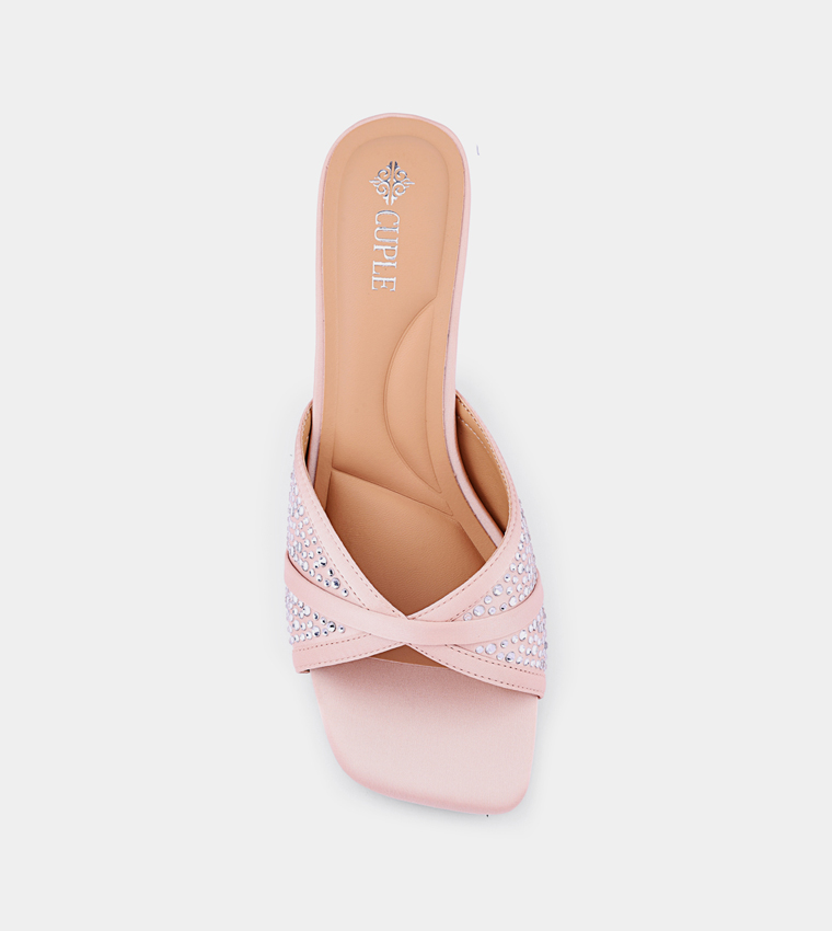Embellished Open Toe Heel Sandals