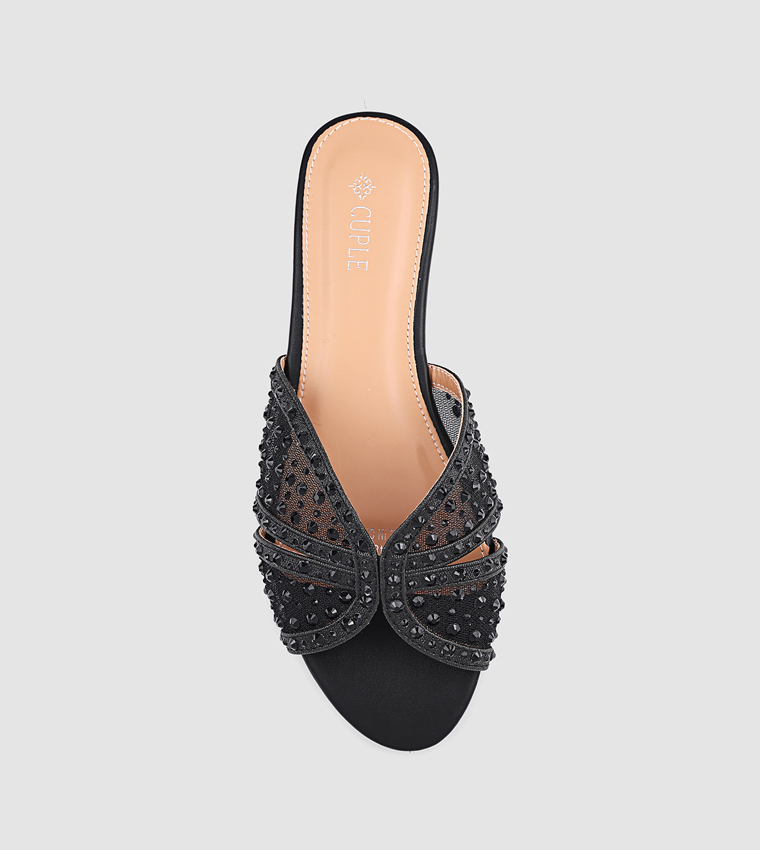 Cuple  Flat Sandals - Black Flat Sandals