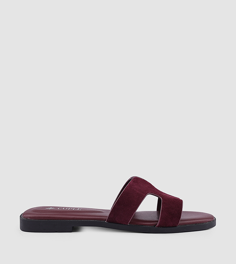 كابلي  الصنادل المسطحة - بني محمر  Flat Sandals