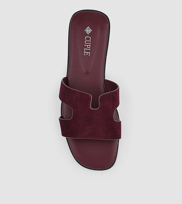 كابلي  الصنادل المسطحة - بني محمر  Flat Sandals