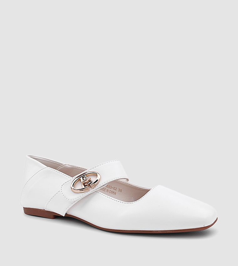 Cuple  Mary Janes - White Mary Janes