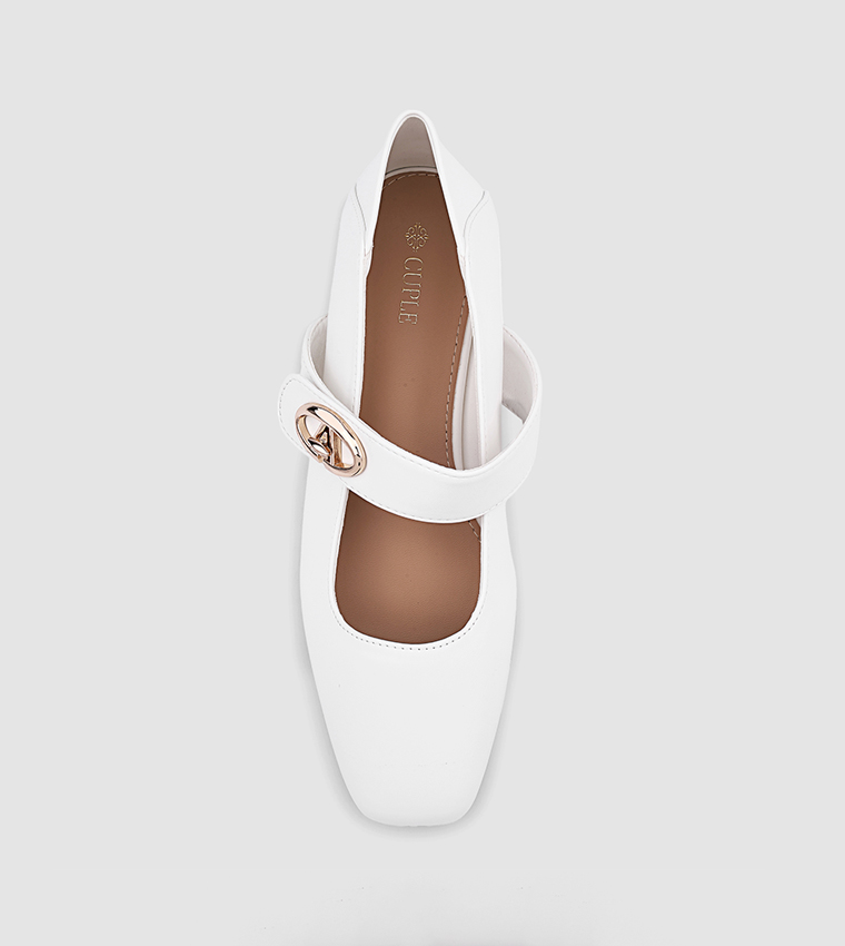 Cuple  Mary Janes - White Mary Janes