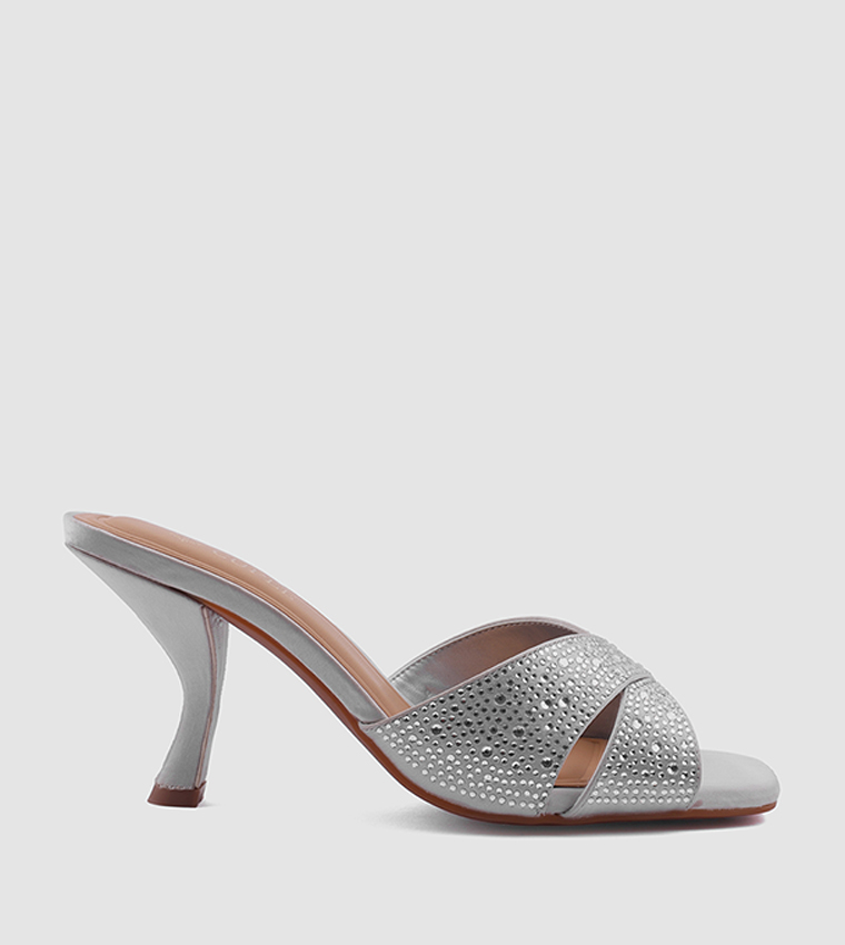 Embellished Open Toe Heel Sandals
