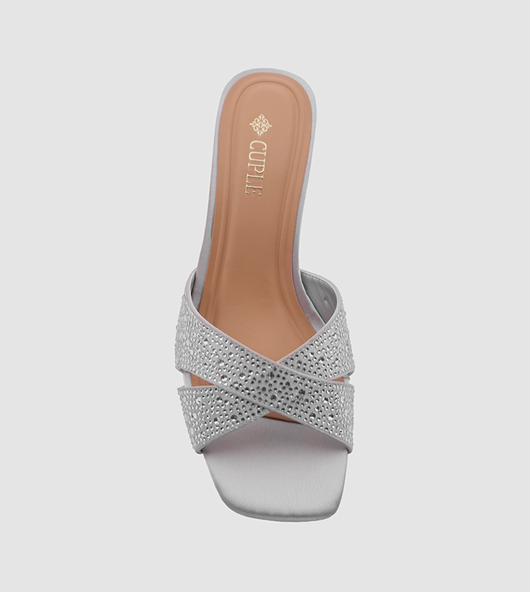 Embellished Open Toe Heel Sandals