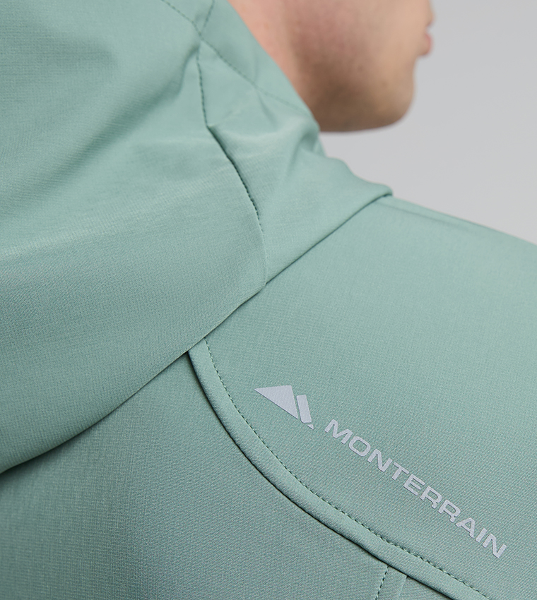 DISTANCE Solid Zip-Up Hooded Running Jacket