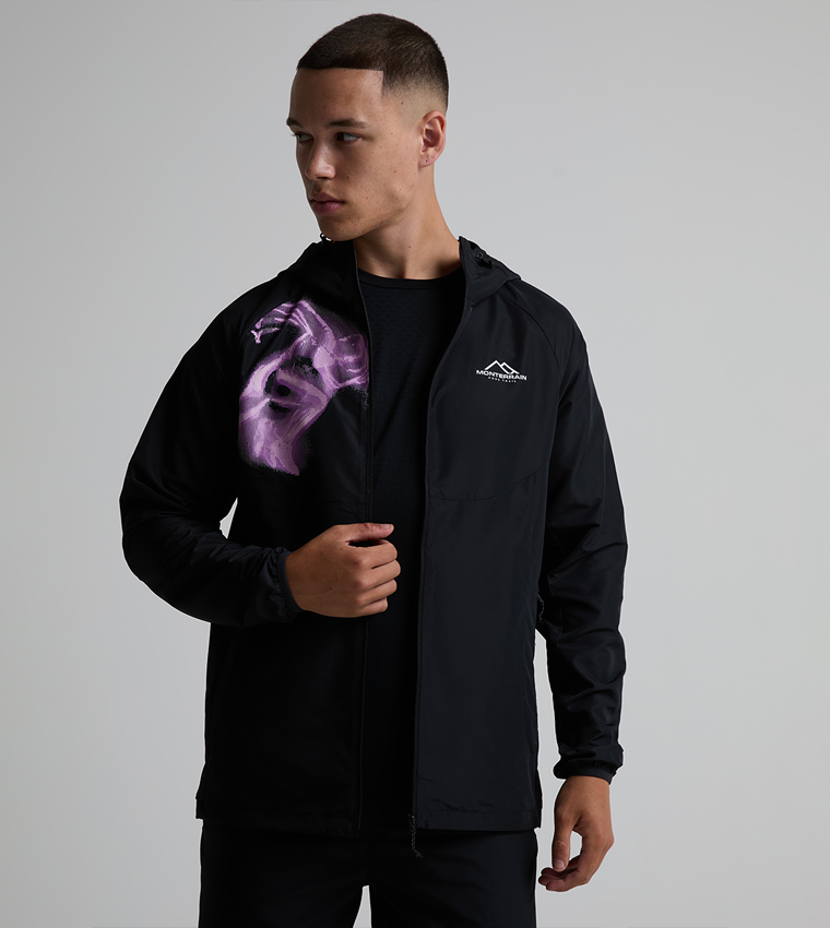 ELEVATE Graphic Zipper Hooded Windbreaker Jacket