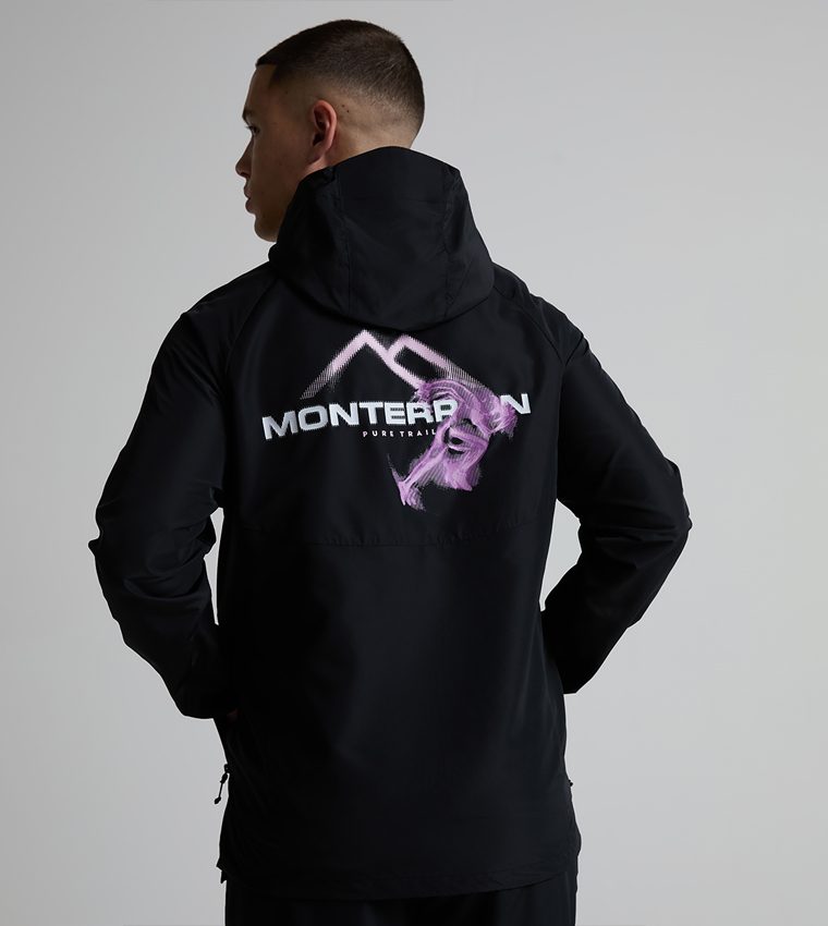 ELEVATE Graphic Zipper Hooded Windbreaker Jacket