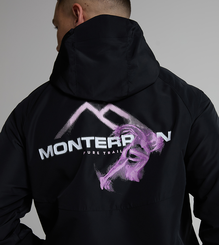 ELEVATE Graphic Zipper Hooded Windbreaker Jacket