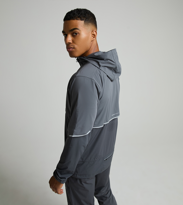 VENT 2.0 Solid Zip-Up Hooded Running Jacket