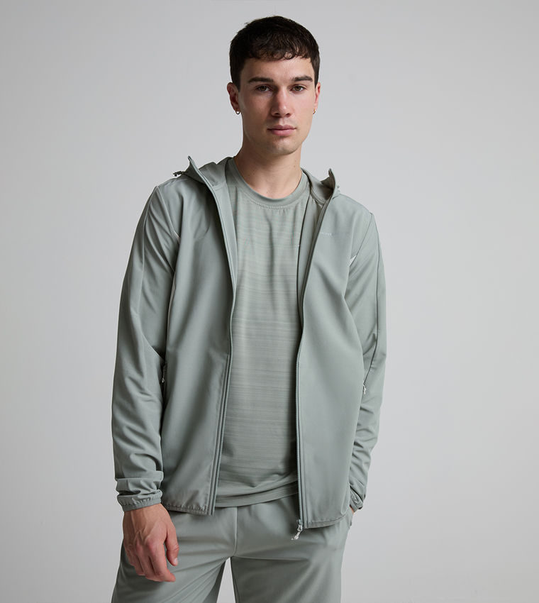 LYDER Solid Zipper Hooded Windbreaker Jacket