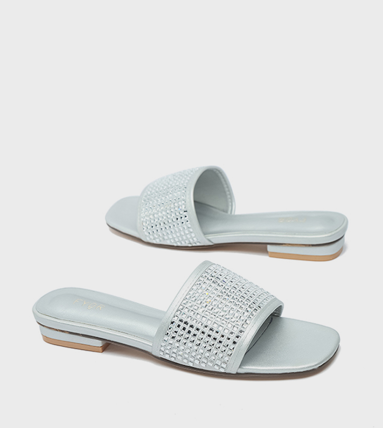 Fyor  Flat Sandals - Silver Flat Sandals