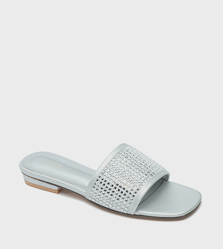 Fyor  Flat Sandals - Silver Flat Sandals