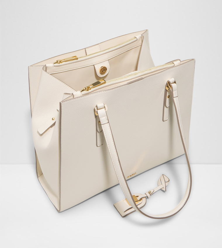 FEACAN Solid Snap Button Tote Bag