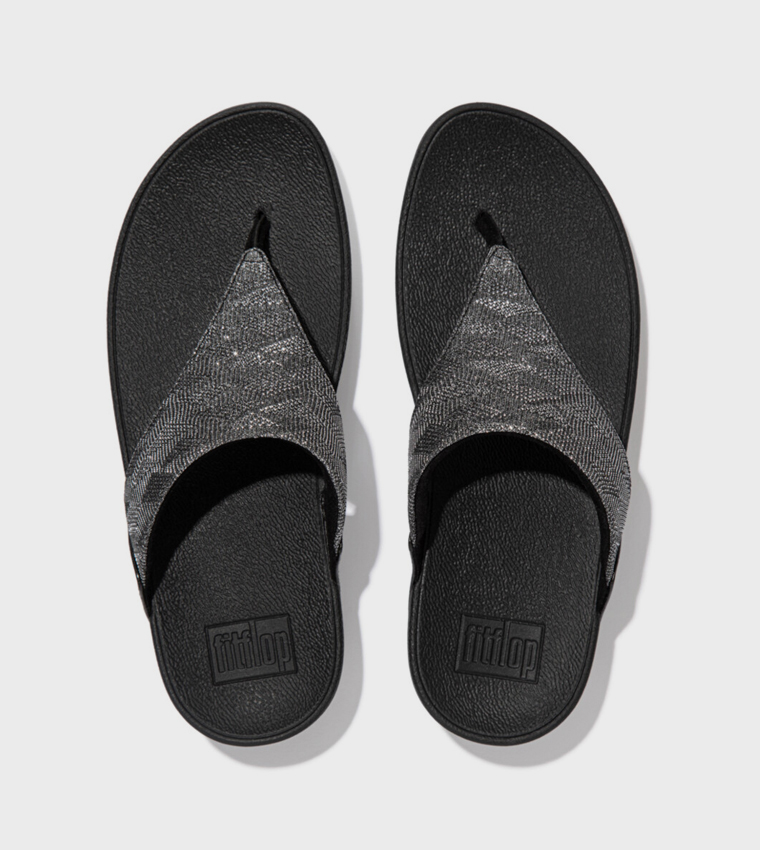 LULU GLITZ Toe-Post Embellished Comfort Sandals