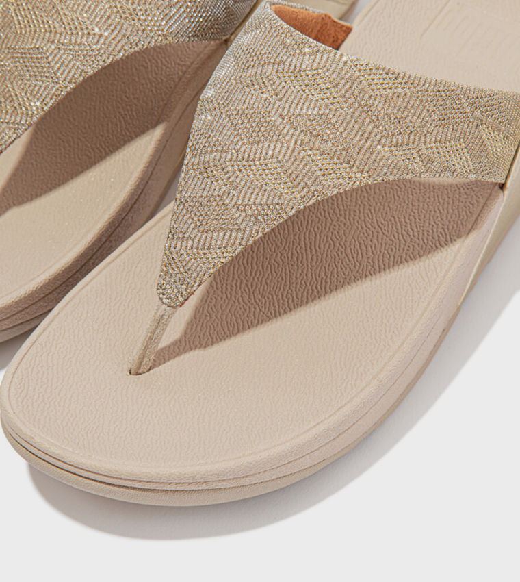 LULU GLITZ Toe-Post Embellished Comfort Sandals