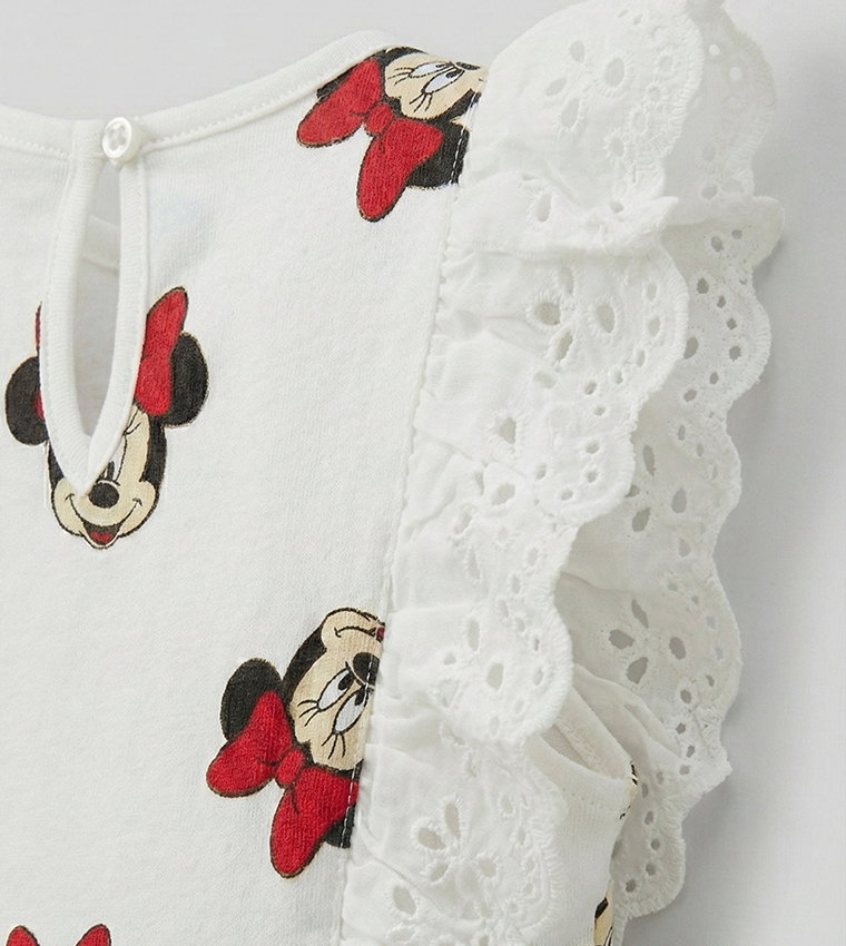 Minnie Mouse Printed Sleeveless Terry Dress