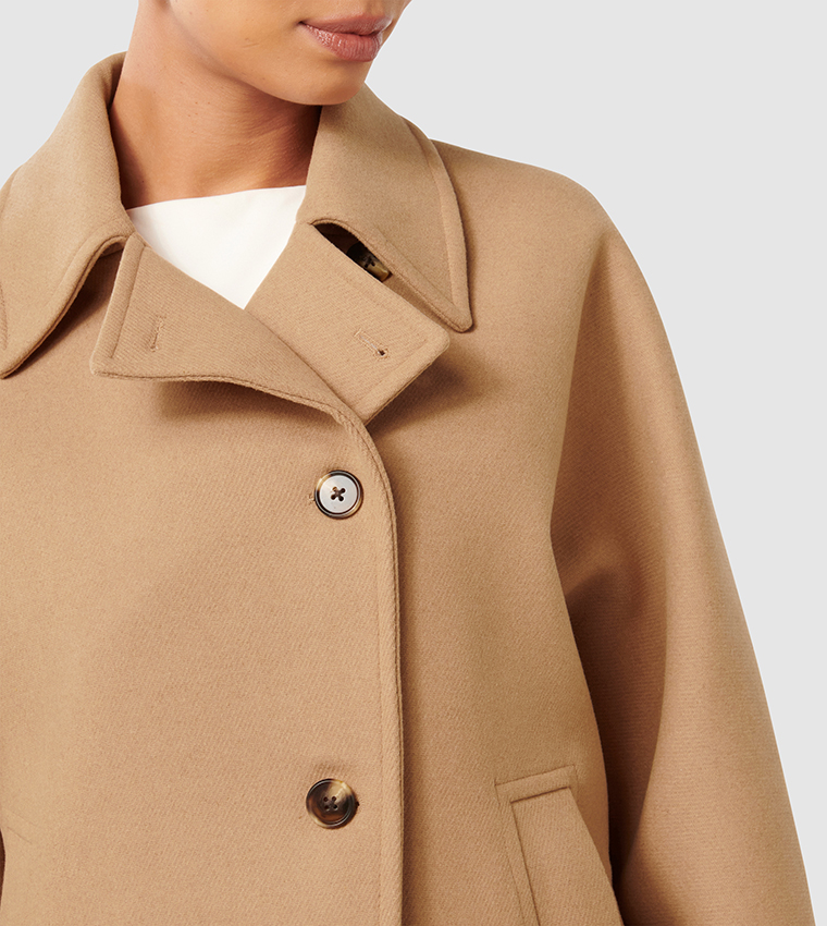FN SUZIE Solid Long Sleeves Coat