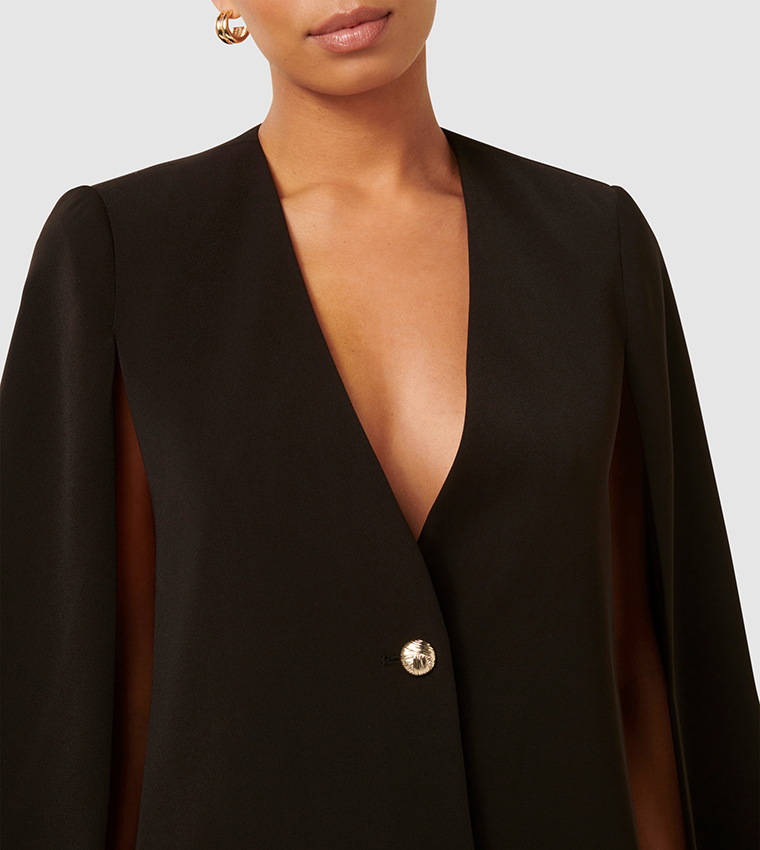 LARA Solid Cape Sleeves Blazer