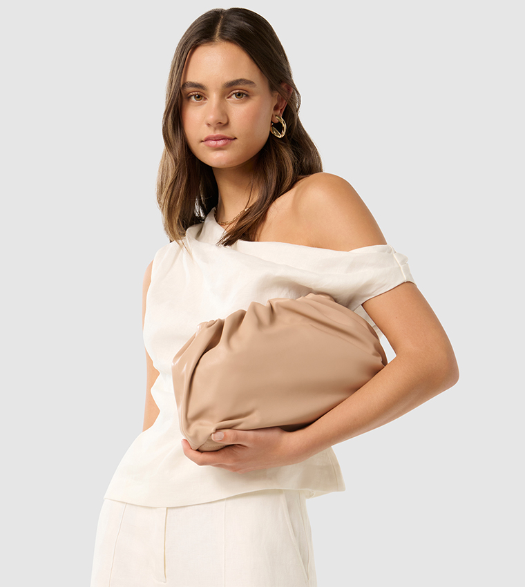 FN RIVER Ruched Clutch Bag