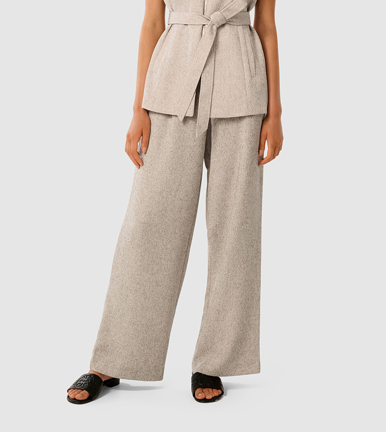 JACKIE Textured Wide Leg Pants
