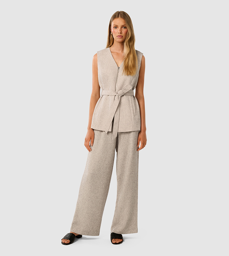 JACKIE Textured Wide Leg Pants