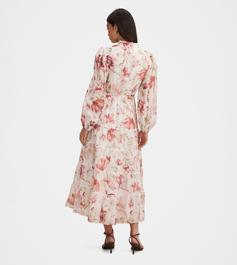 JESSIE Floral Balloon Sleeves Midi Dress