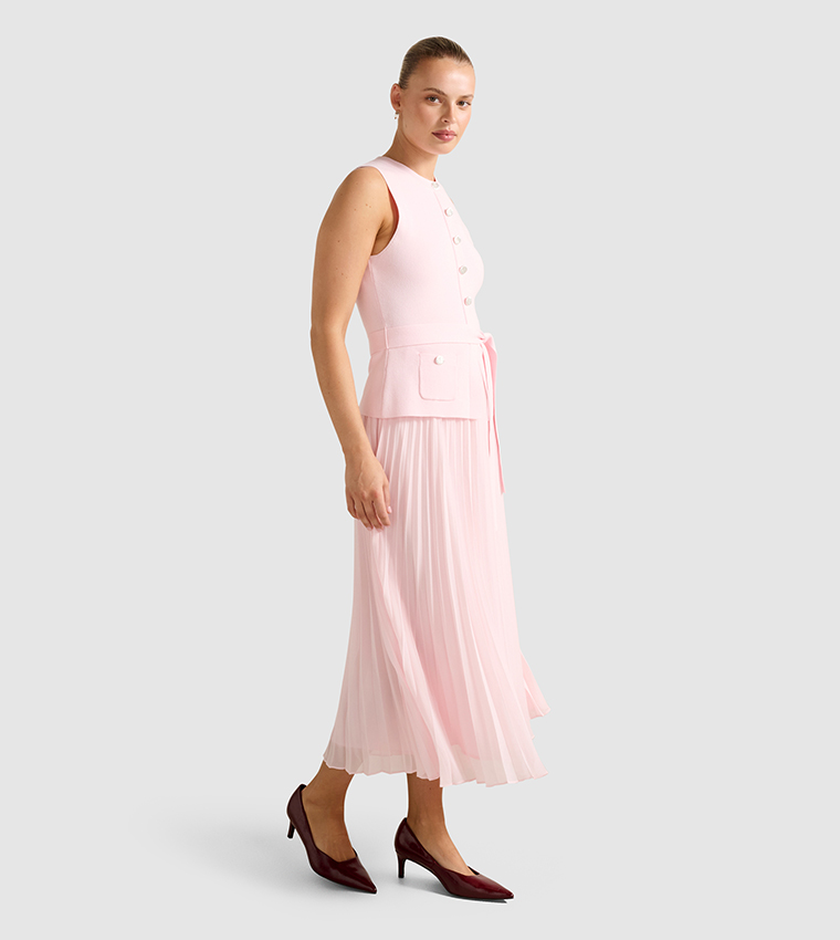 strapless open back dress Black Sleeveless Waistcoat & Pleated Mini Skirt Co-ord Set | Co-ords