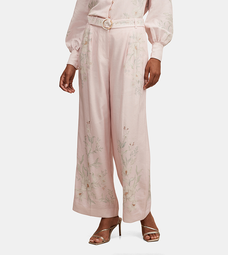 FN PARKER Embroidered Palazzo Pants