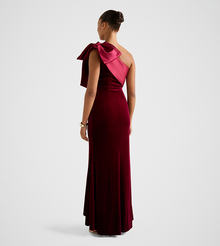 DELTA Velvet Bow Maxi Dress