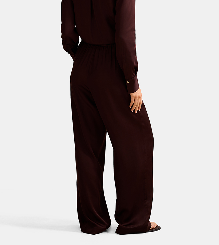 FN JENNA Drawstring Waist Wide-Leg Pants