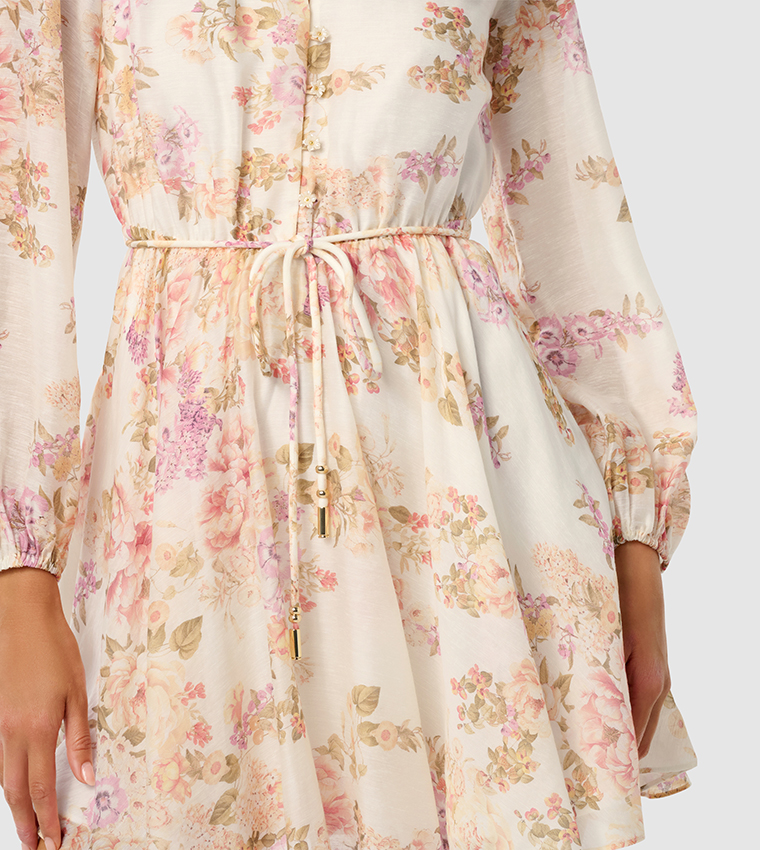 FN RHYS Floral Printed Long Sleeves Mini Dress