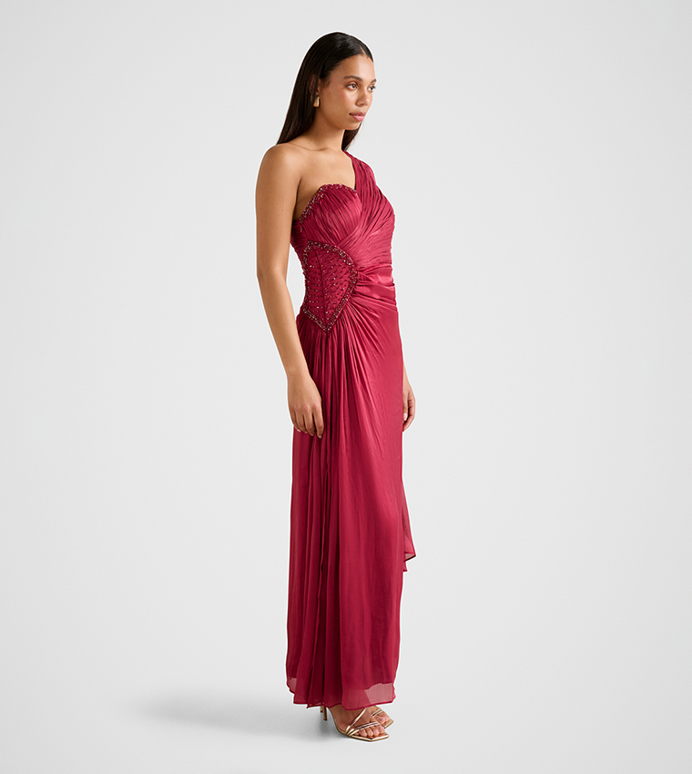 FN NADIA Asym Draped Maxi Dress