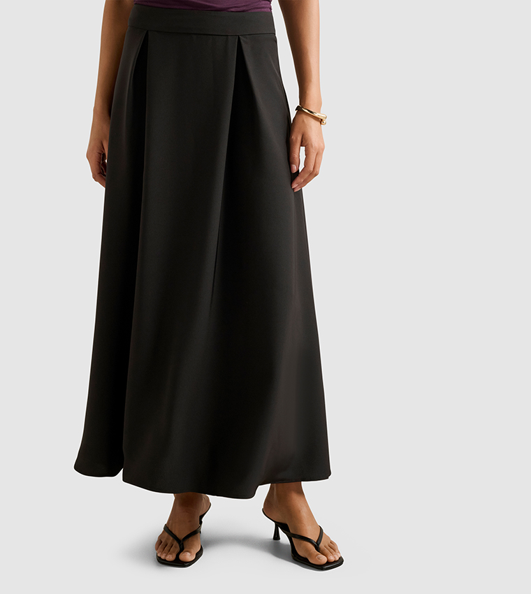FN MARIA Pleated Maxi Skirt
