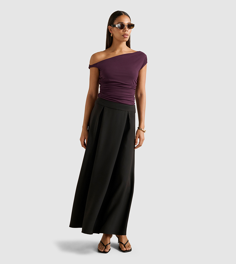FN MARIA Pleated Maxi Skirt