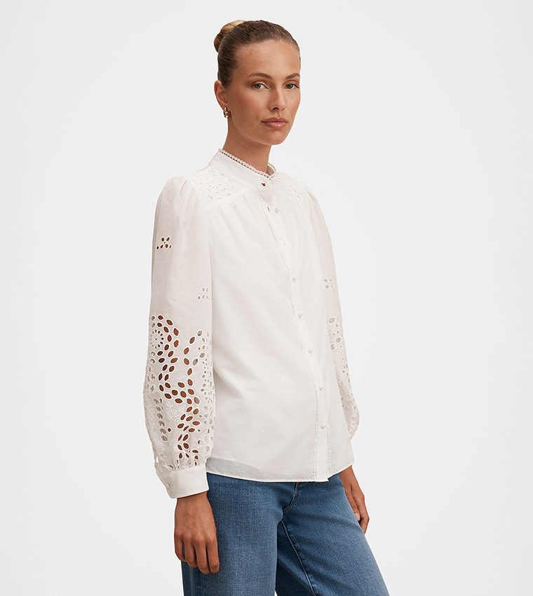 SUTTON Embroidered Detail Top