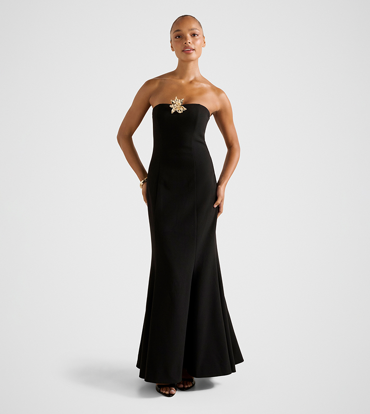 FN ASTRA Strapless Fishtail Maxi Dress