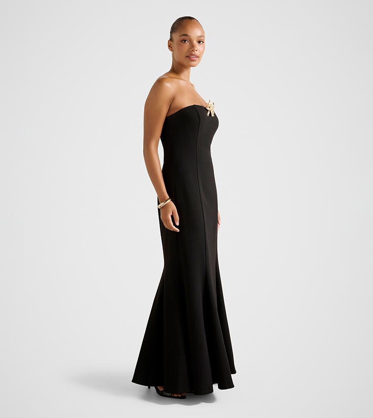 FN ASTRA Strapless Fishtail Maxi Dress