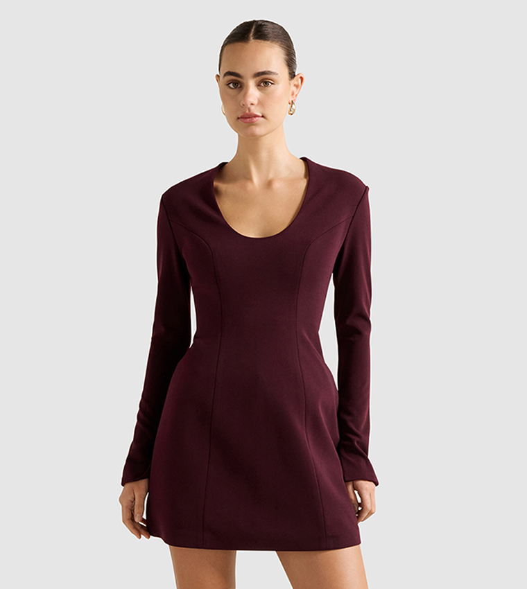RUBY Long Sleeves Structured Mini Dress