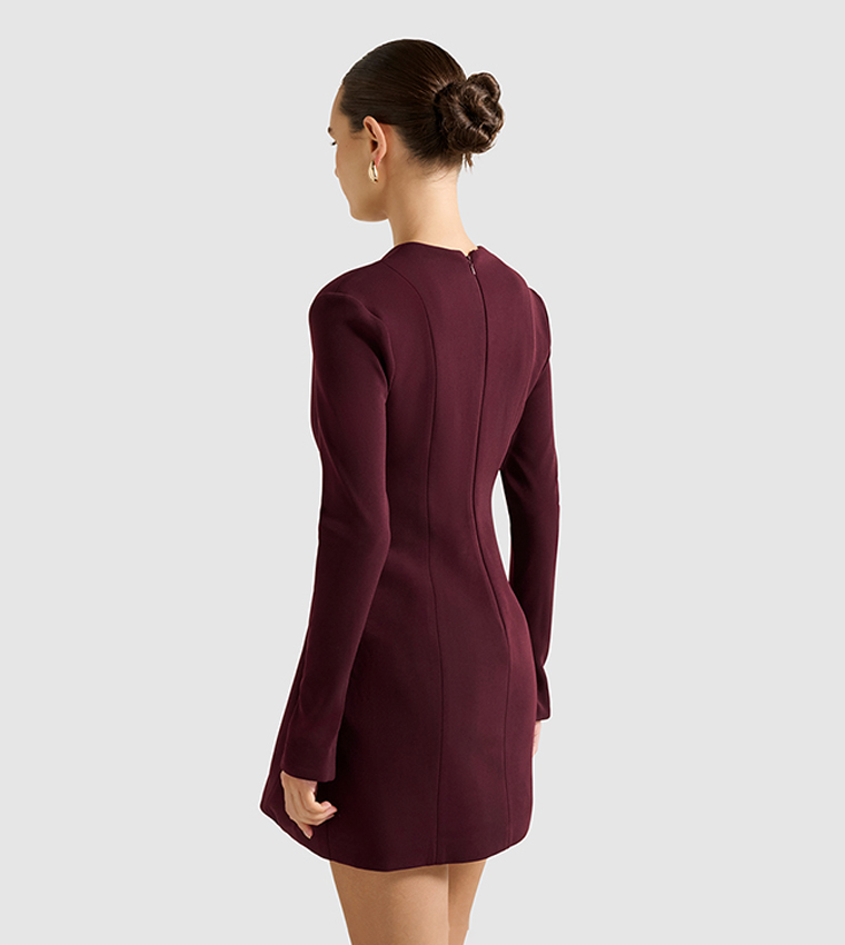 RUBY Long Sleeves Structured Mini Dress