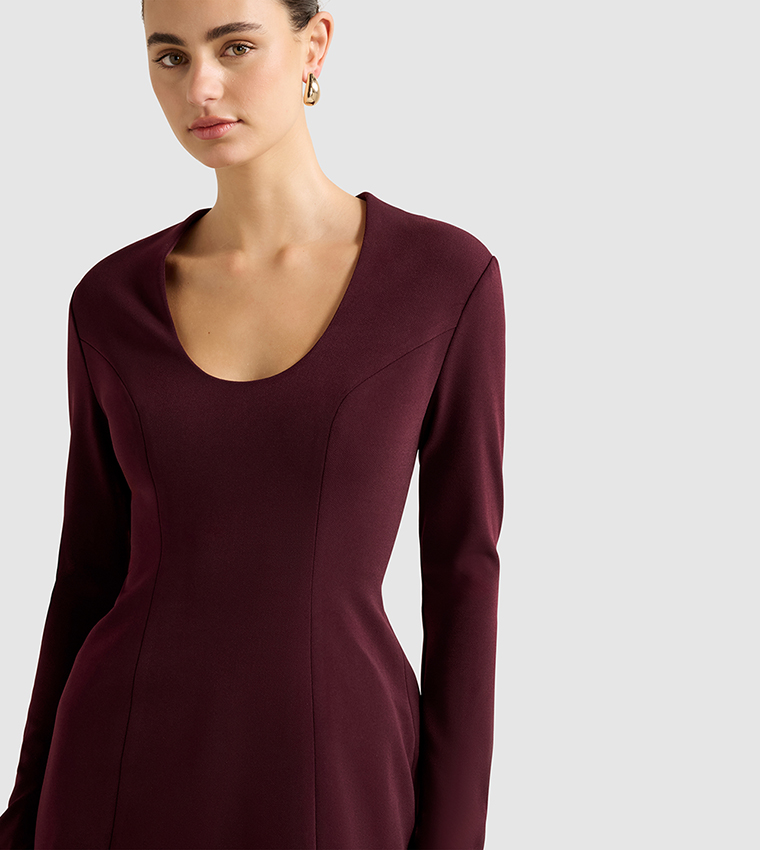 RUBY Long Sleeves Structured Mini Dress