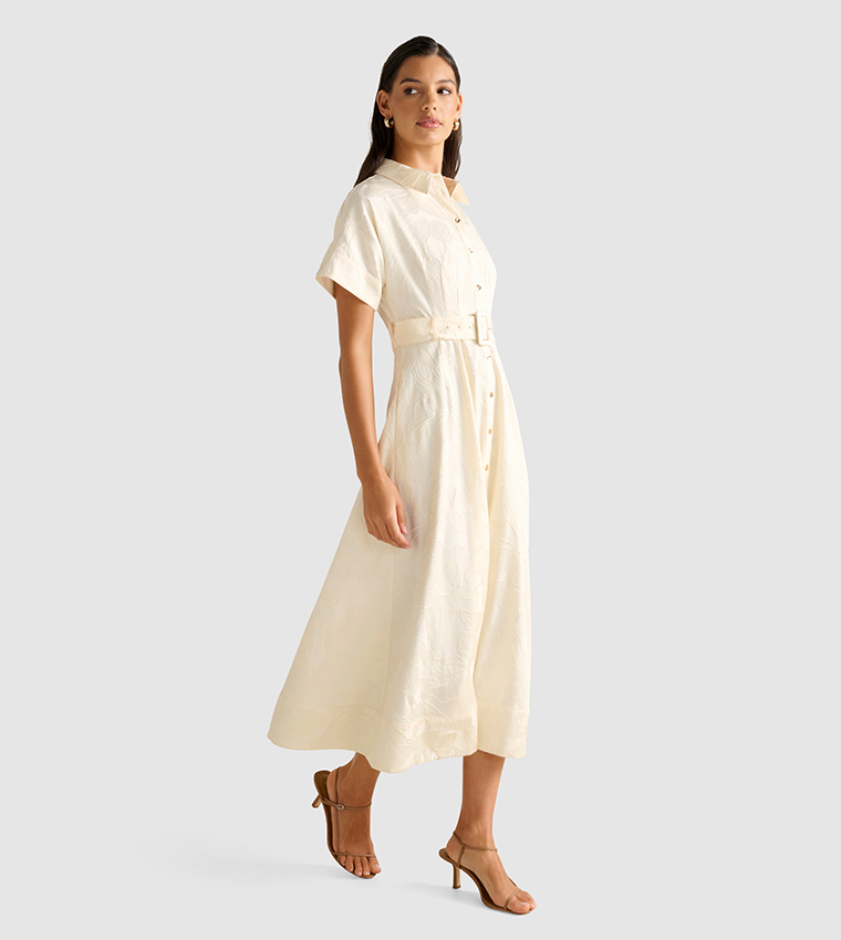 فستان قميص جاكار