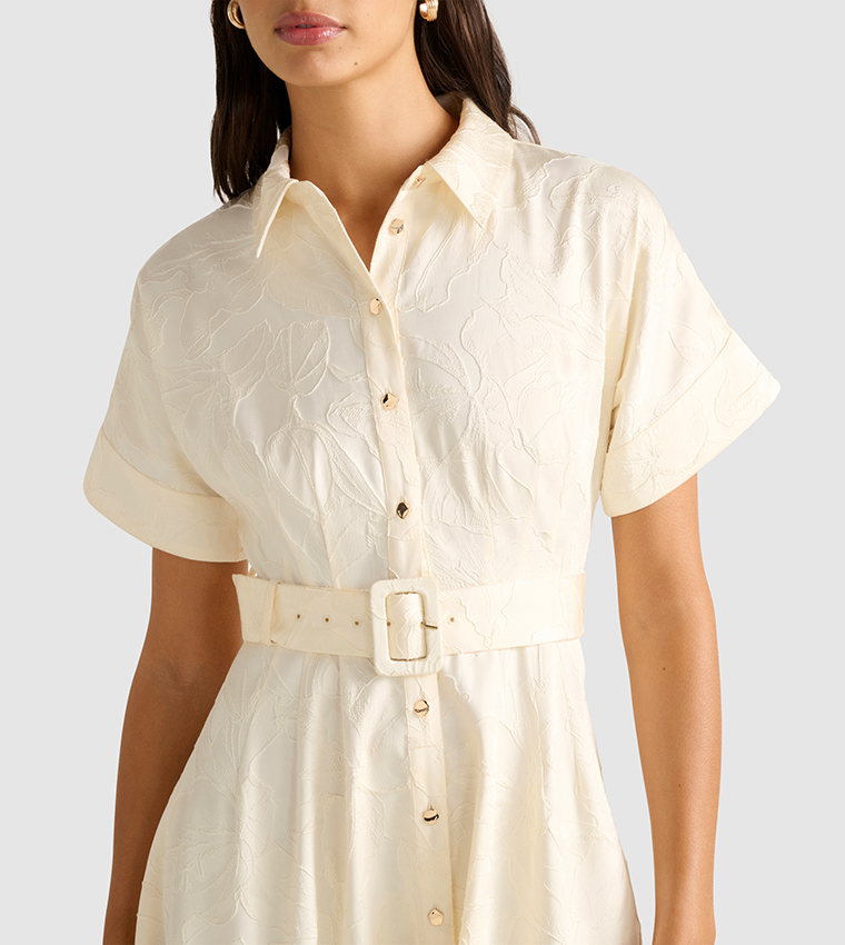 فستان قميص جاكار